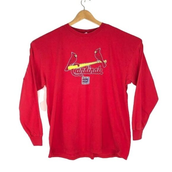Cardinals 2006 World Series TShirt Red Long Sleeve Heavy Cotton MLB Mens 2XL - Picture 2 of 10